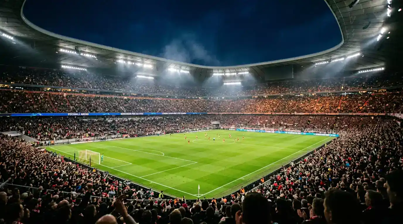 Champions-League-Logo vor einem portugiesischen Vereinswappen